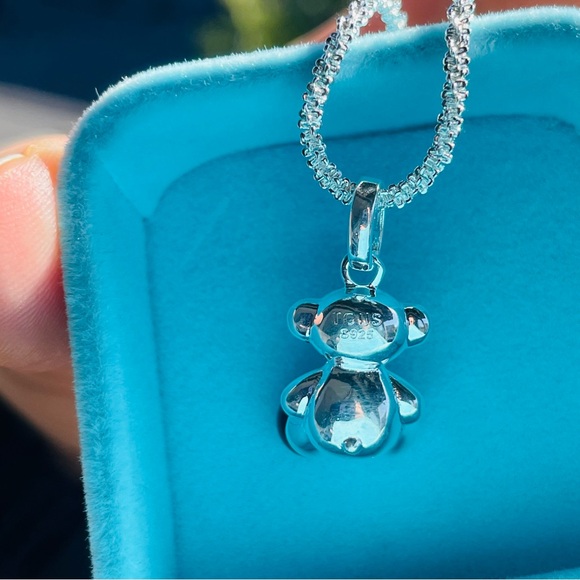 Tous Silver One Onyx Leg Bear Dangle Pendant - Picture 16 of 16